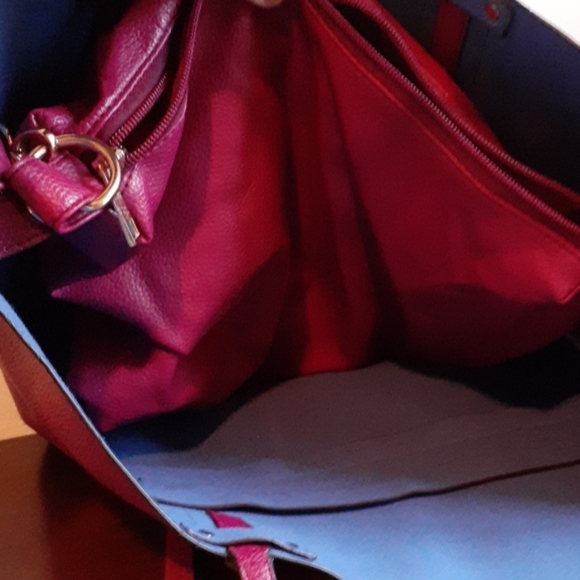 Magenta "two-in-one" tote bag - Picture 2 of 2